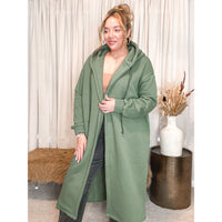 Claire Fleece Hooded Coat (Green)