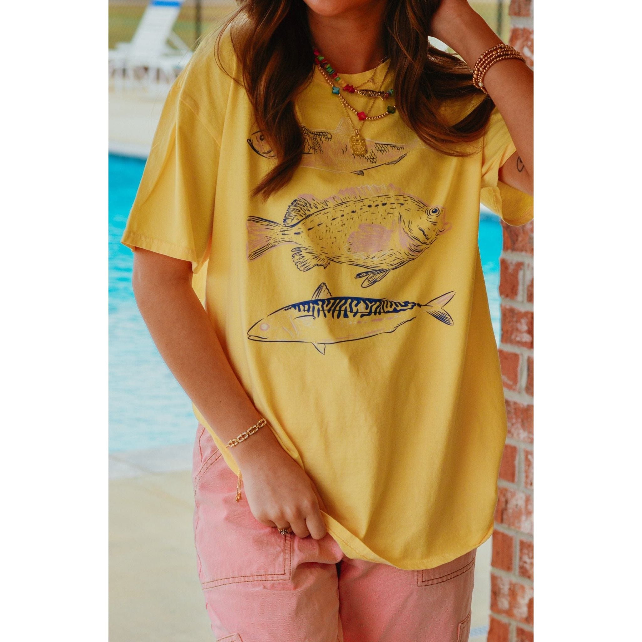 3 Fish Yellow Tee - The Hive by Chris Jesselle