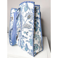Kelsey Tote (Blue & White)