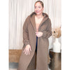 Claire Fleece Hooded Coat (Brown)