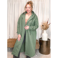 Claire Fleece Hooded Coat (Green)