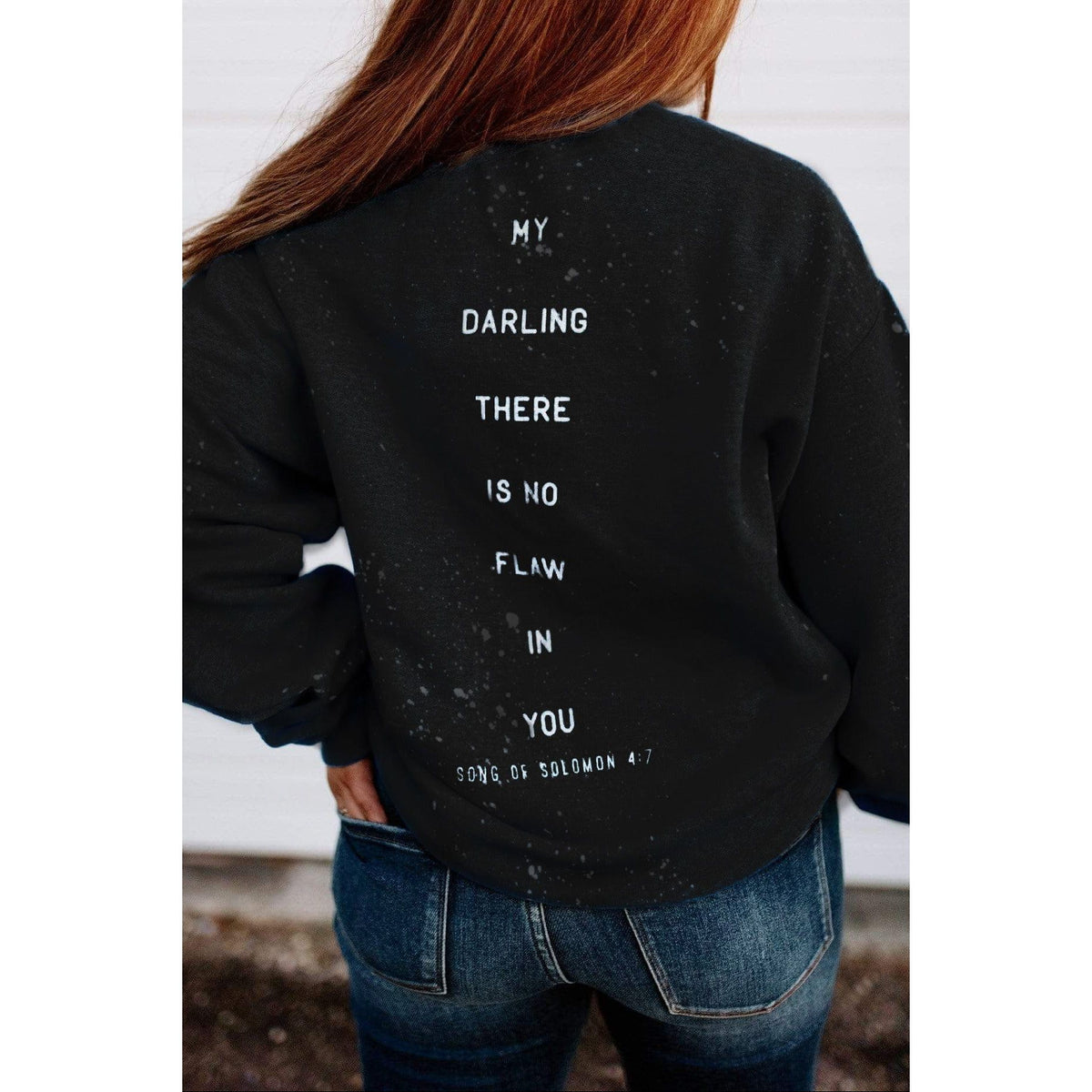 You Are Beautiful Black Bleached Sweatshirt