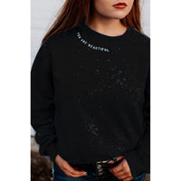 You Are Beautiful Black Bleached Sweatshirt