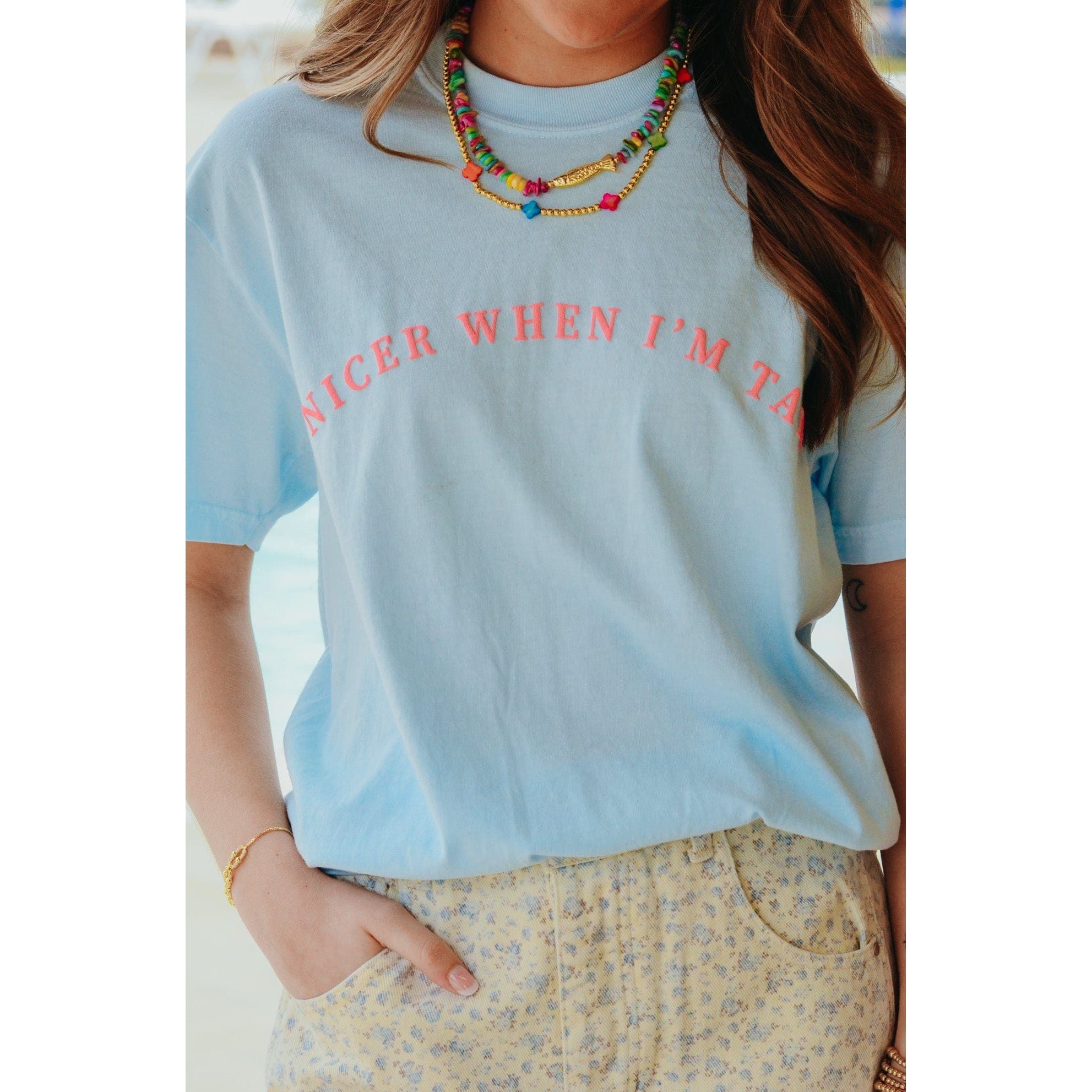 Nicer When I'm Tan Light Blue Tee - The Hive by Chris Jesselle