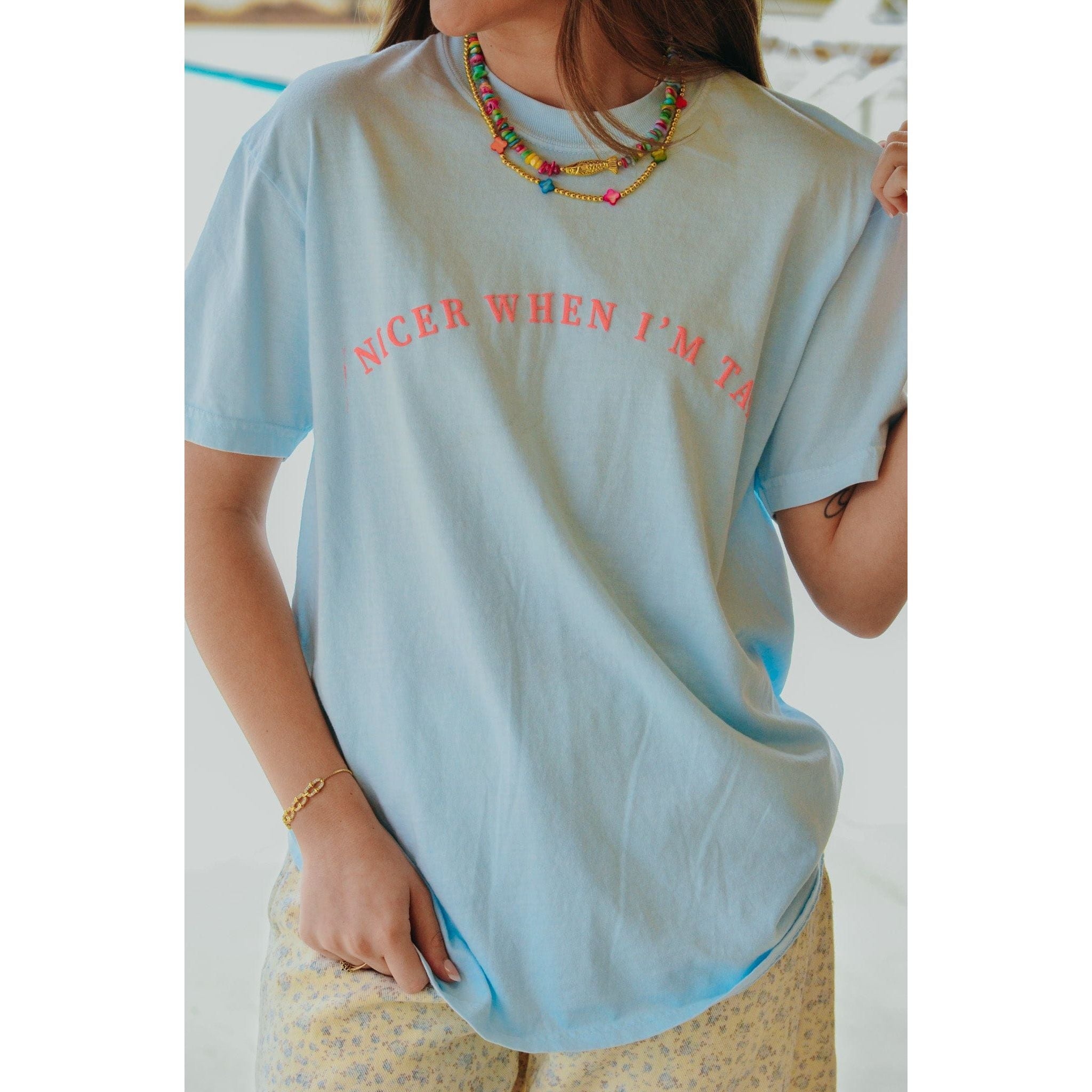 Nicer When I'm Tan Light Blue Tee - The Hive by Chris Jesselle