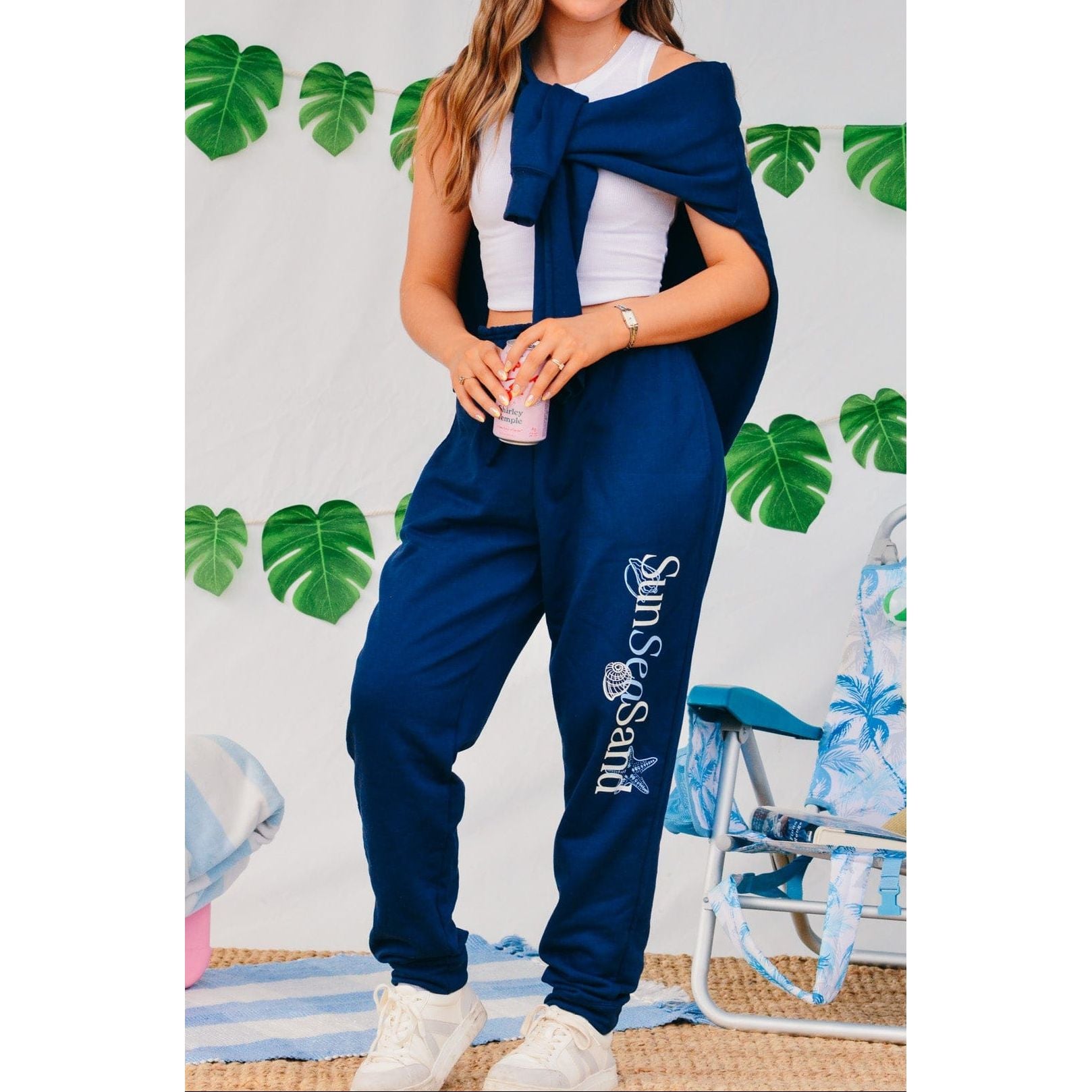 Sun Sea Sand Navy Joggers - The Hive by Chris Jesselle