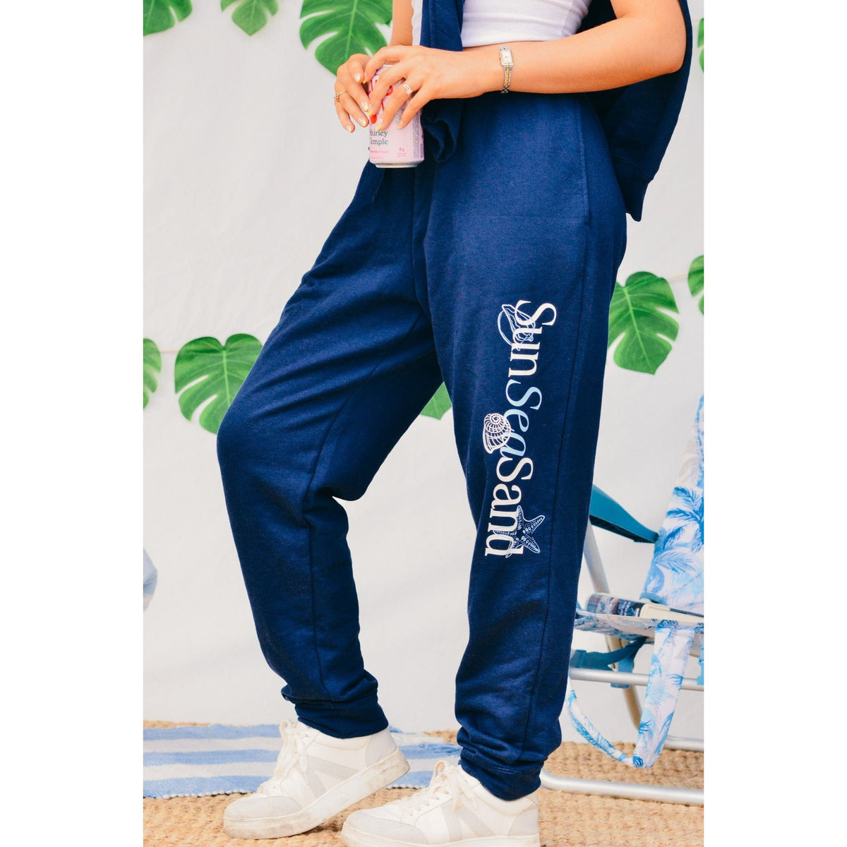 Sun Sea Sand Navy Joggers - The Hive by Chris Jesselle