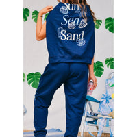 Sun Sea Sand Navy Joggers - The Hive by Chris Jesselle