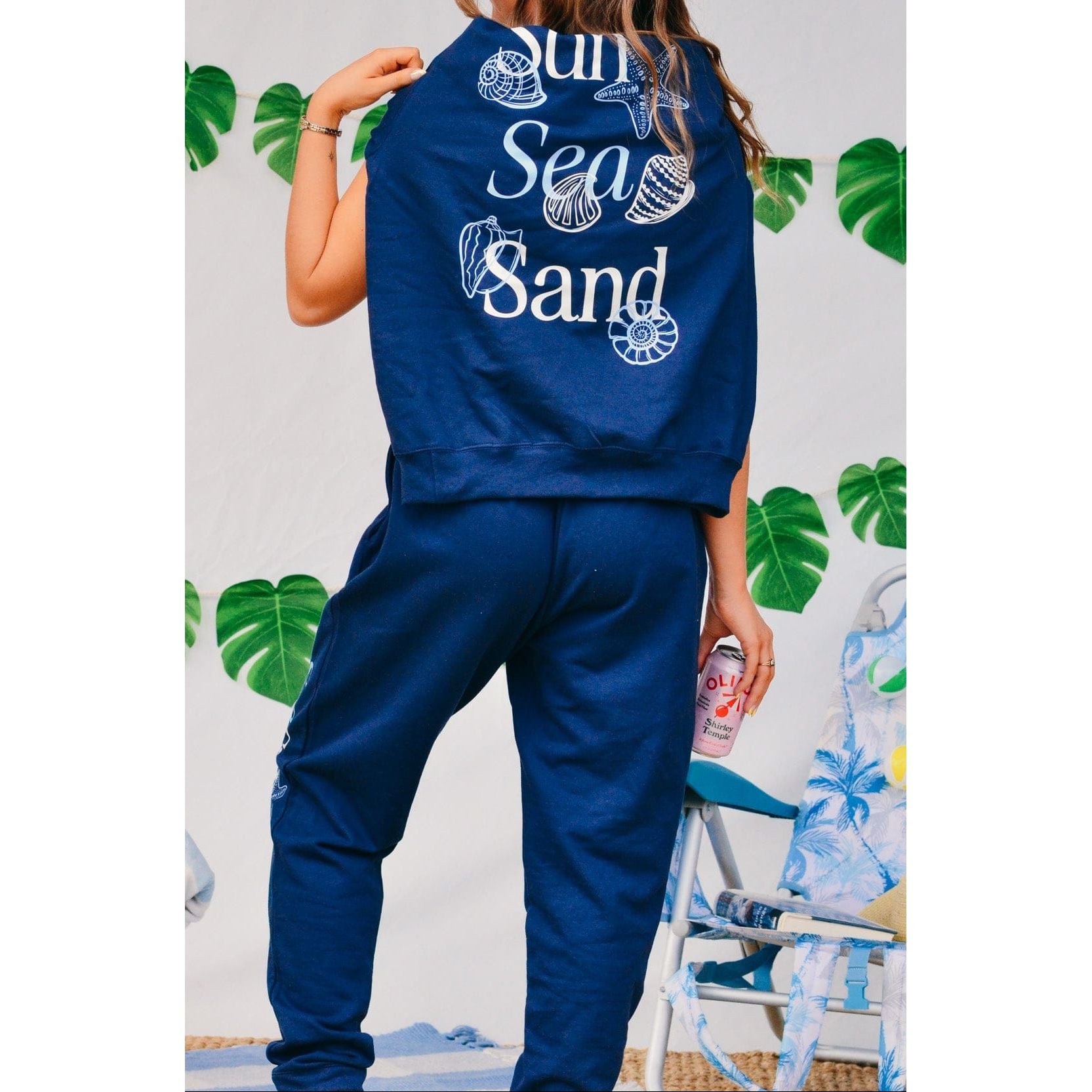 Sun Sea Sand Navy Joggers - The Hive by Chris Jesselle