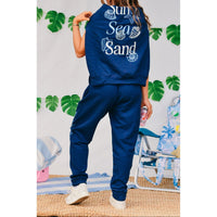 Sun Sea Sand Navy Joggers - The Hive by Chris Jesselle