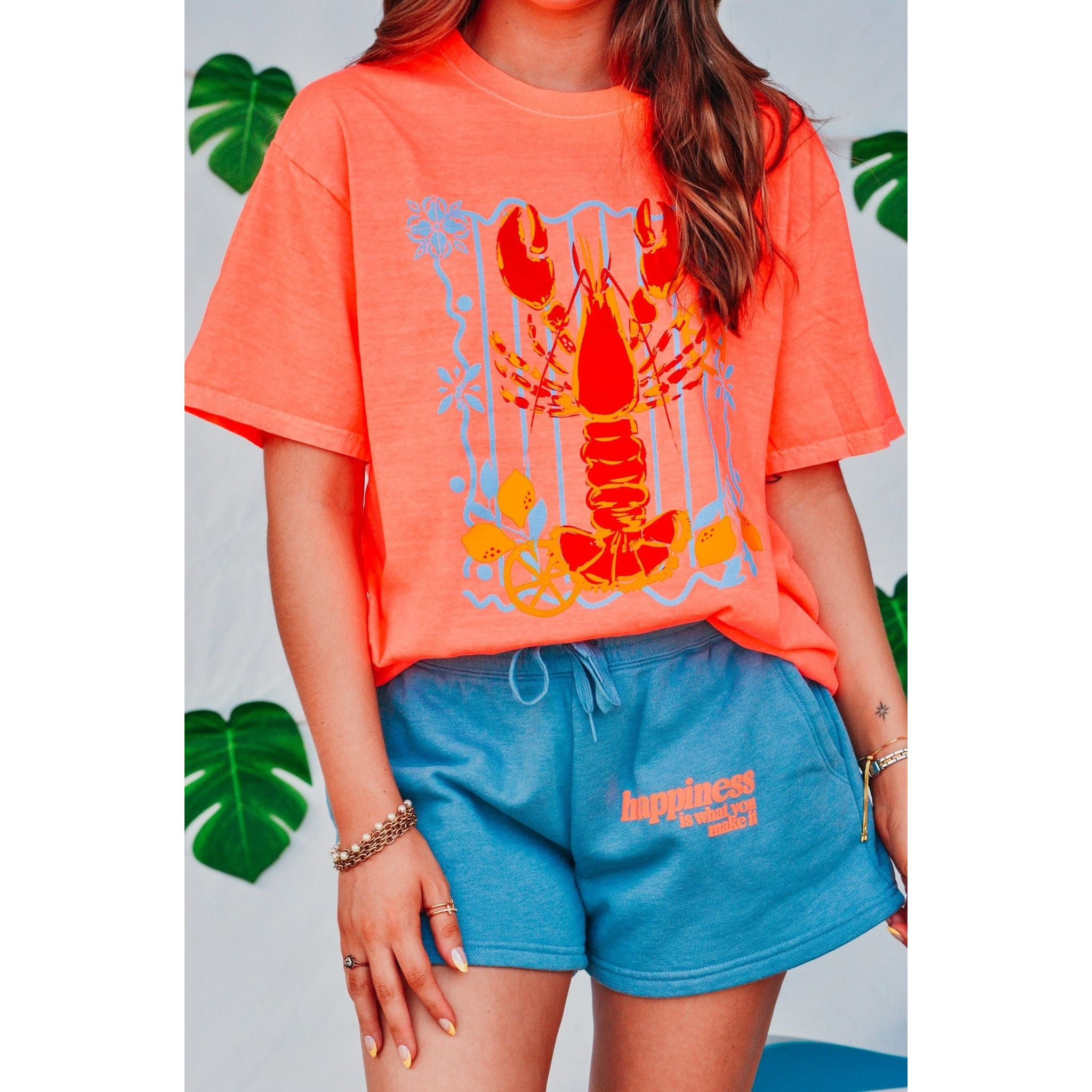 Lobster Life Neon Orange Tee - The Hive by Chris Jesselle