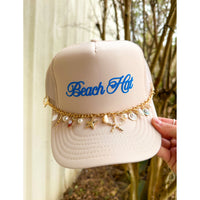 Beach Hat Cursive Cream Trucker - The Hive by Chris Jesselle