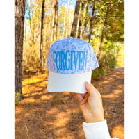 FORGIVEN Floral White/Light Blue Trucker Hat - The Hive by Chris Jesselle