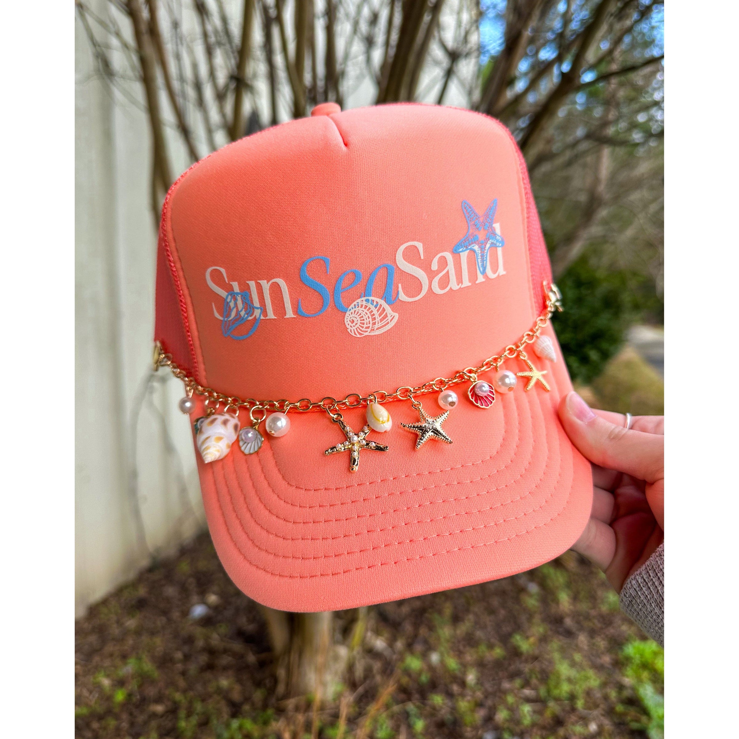 Sun Sea Sand Coral Trucker - The Hive by Chris Jesselle