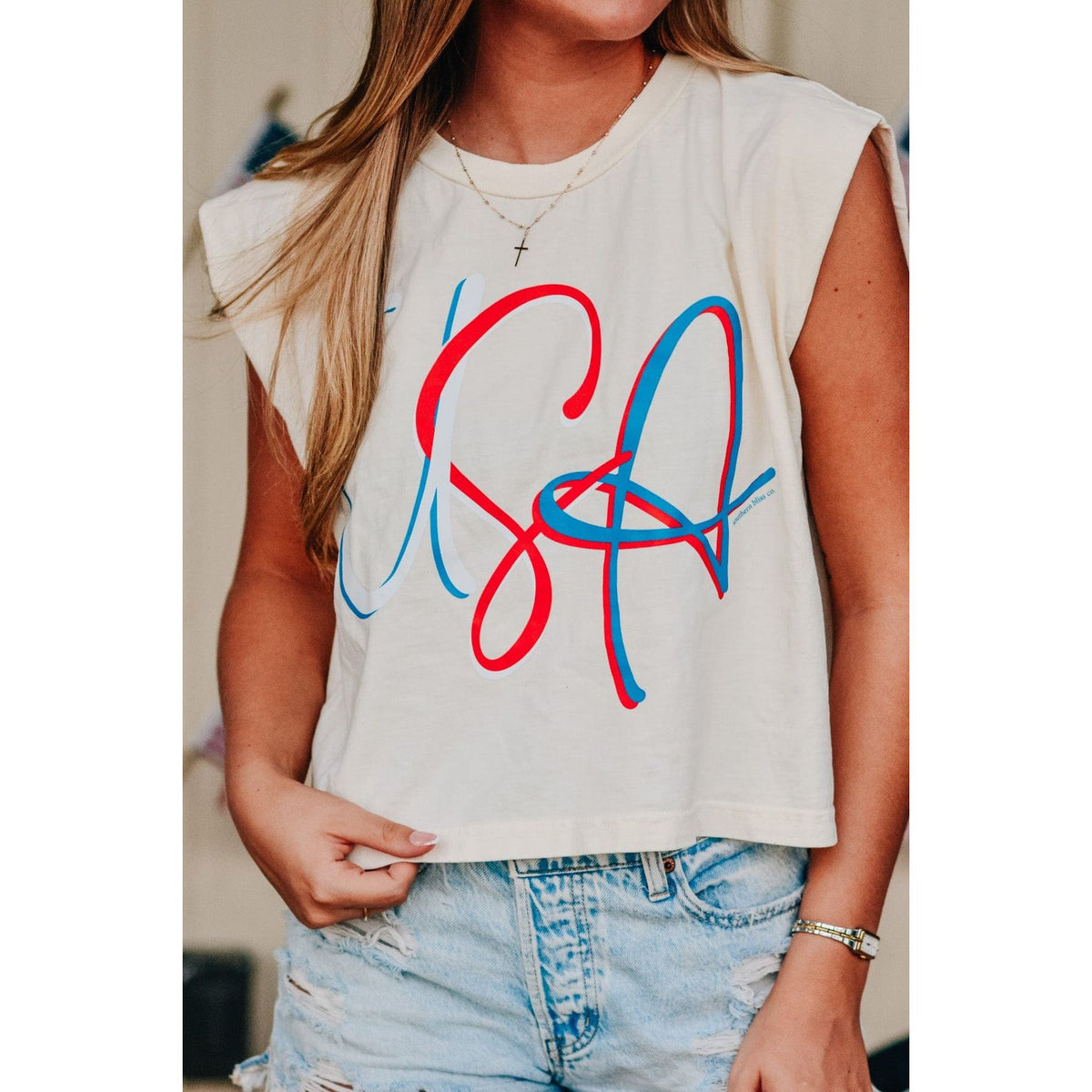 USA Muscle Ivory Tee - The Hive by Chris Jesselle