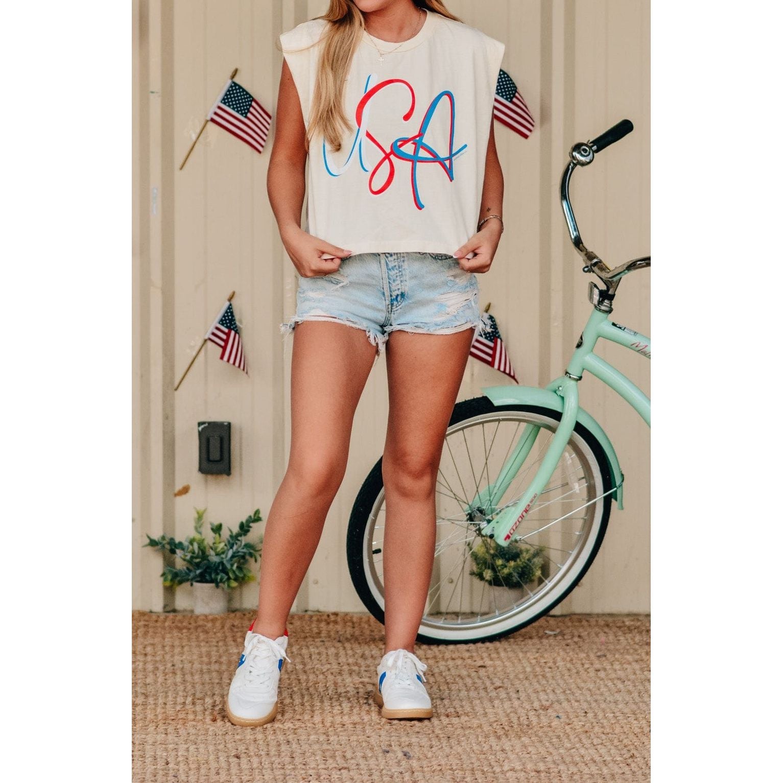 USA Muscle Ivory Tee - The Hive by Chris Jesselle