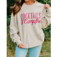 Cocktails & Campfires Waffle Knit Sweater
