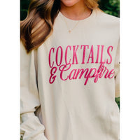 Cocktails & Campfires Waffle Knit Sweater