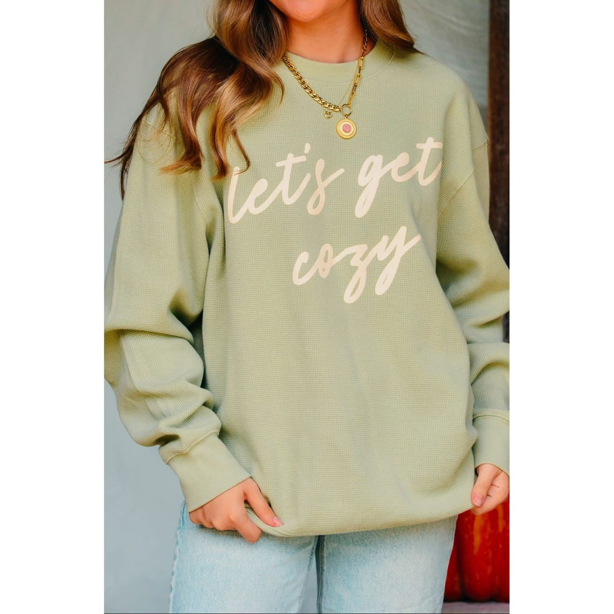 Let’s Get Cozy Waffle knit sweater