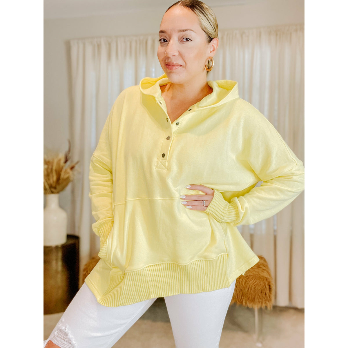 Willow Hooded Pullover (Lemon) - The Hive by Chris Jesselle