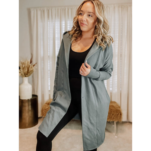 Mona Hooded Cardigan (Blue Green) - The Hive by Chris Jesselle