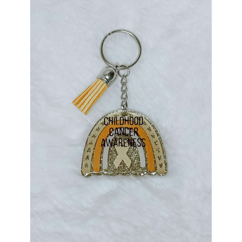 Childhood Cancer Awareness Keychain - The Hive by Chris Jesselle