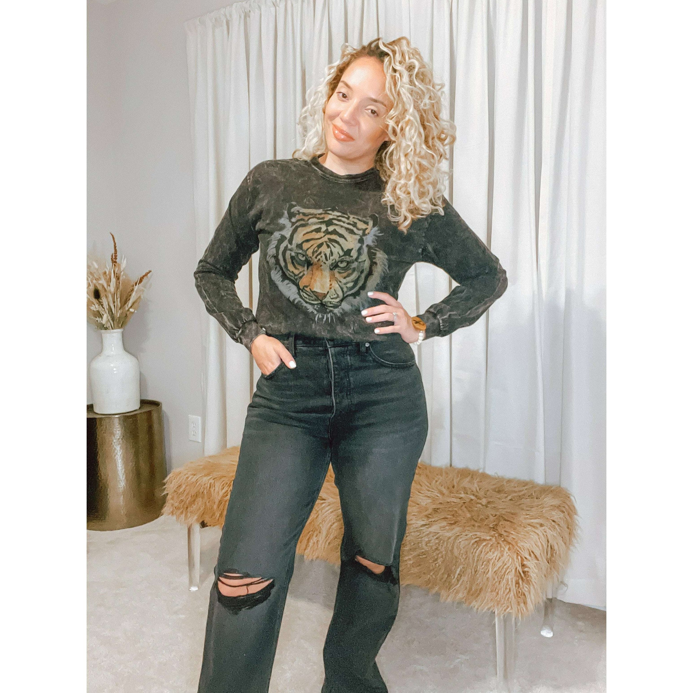 Eye of the Tiger Long Sleeve Vintage Tee - The Hive by Chris Jesselle