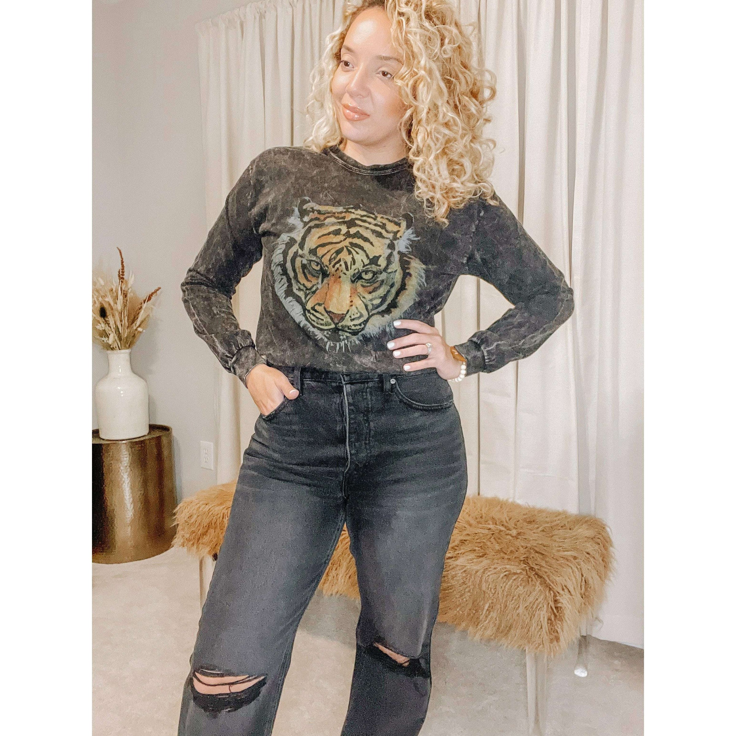 Eye of the Tiger Long Sleeve Vintage Tee - The Hive by Chris Jesselle