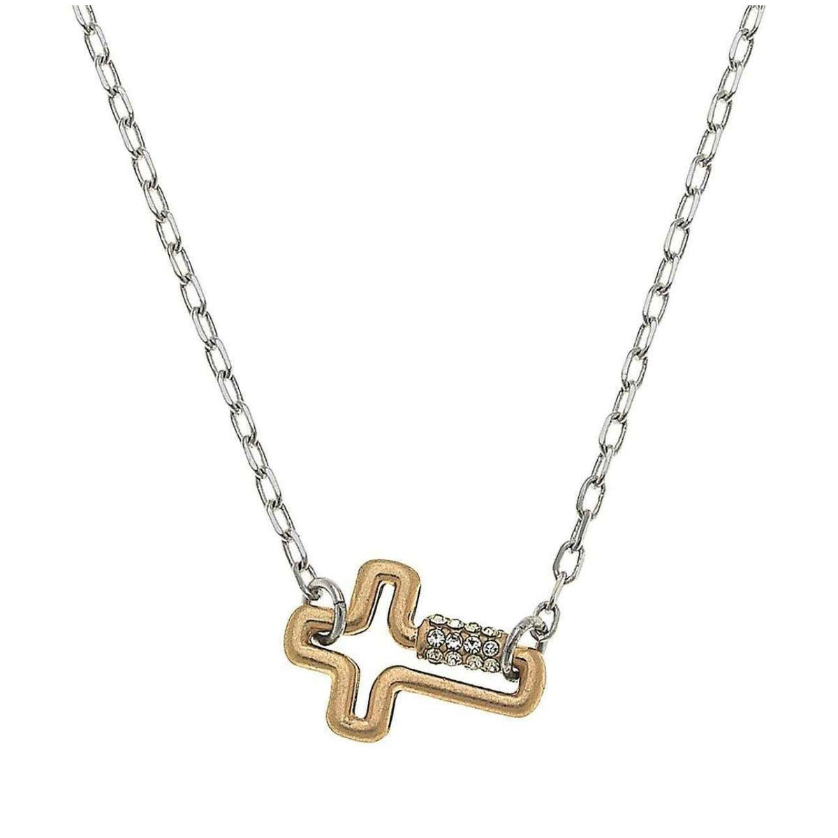 Keeks Mini Cross Two-Tone Necklace - The Hive by Chris Jesselle