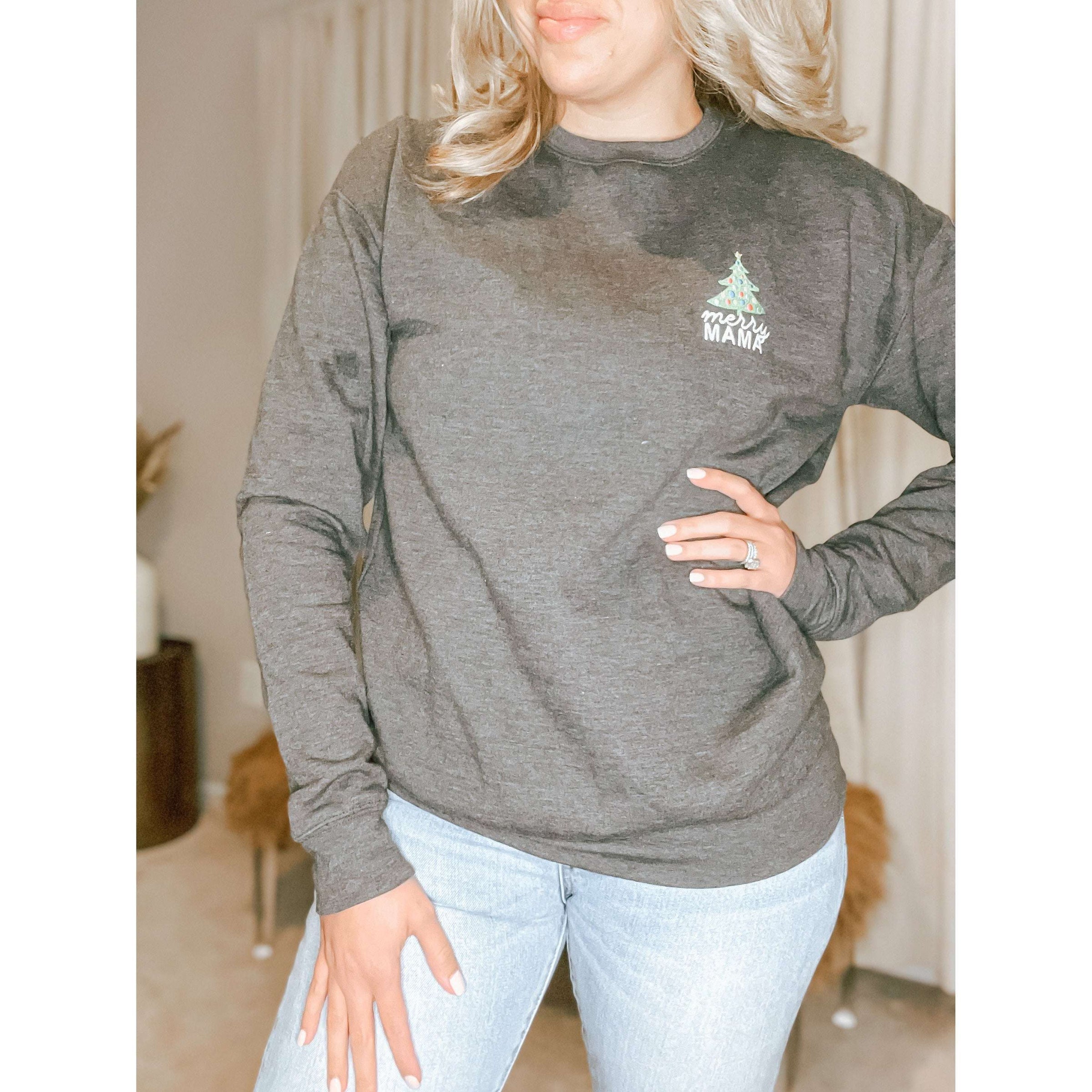 Merry Mama Embroidered Sweatshirt - The Hive by Chris Jesselle