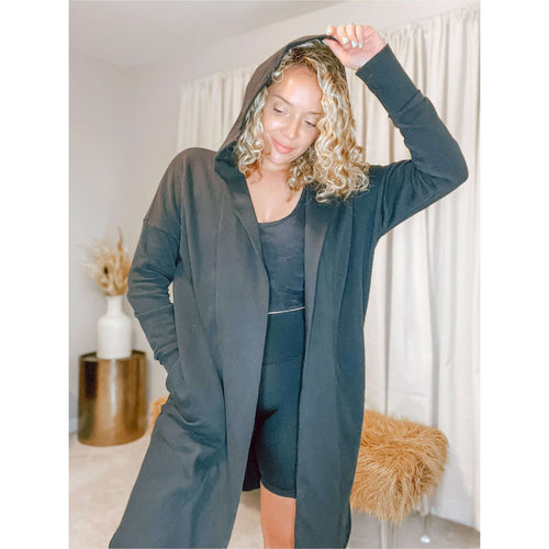 Mona Hooded Cardigan (Black) - The Hive by Chris Jesselle