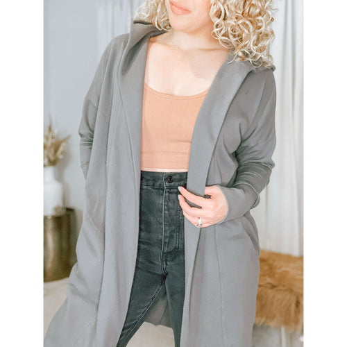 Mona Hooded Cardigan (Charcoal) - The Hive by Chris Jesselle