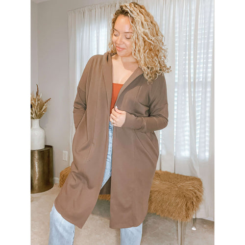 Mona Hooded Cardigan (Cocoa) - The Hive by Chris Jesselle